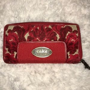 Cake by Petunia red zip-around wallet
